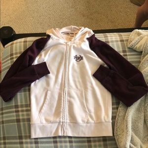 Full zip pink sweatshirt